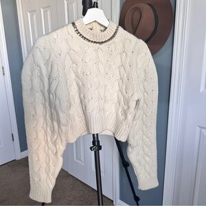 NWOT Zara cashmere limited edition white cropped Sweater M